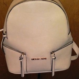 Light Beige / Pink Backpack Purse NEW! Super Soft!